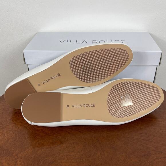 New Villa Rouge Forrest Ballerina Flats in White Leather Women's Size 10 - Picture 8 of 9